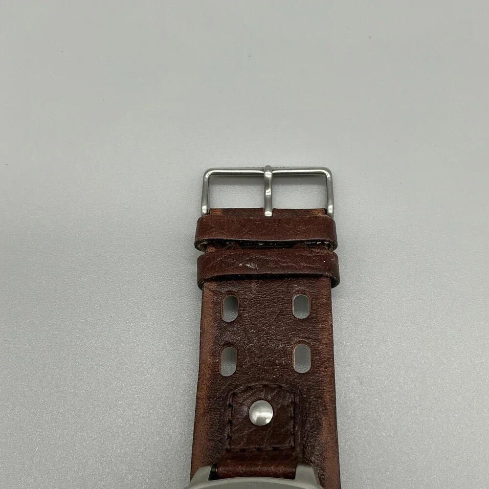 Fossil Womens Watch 30mm Blue Dial Cushion Leather Bund Date New Battery